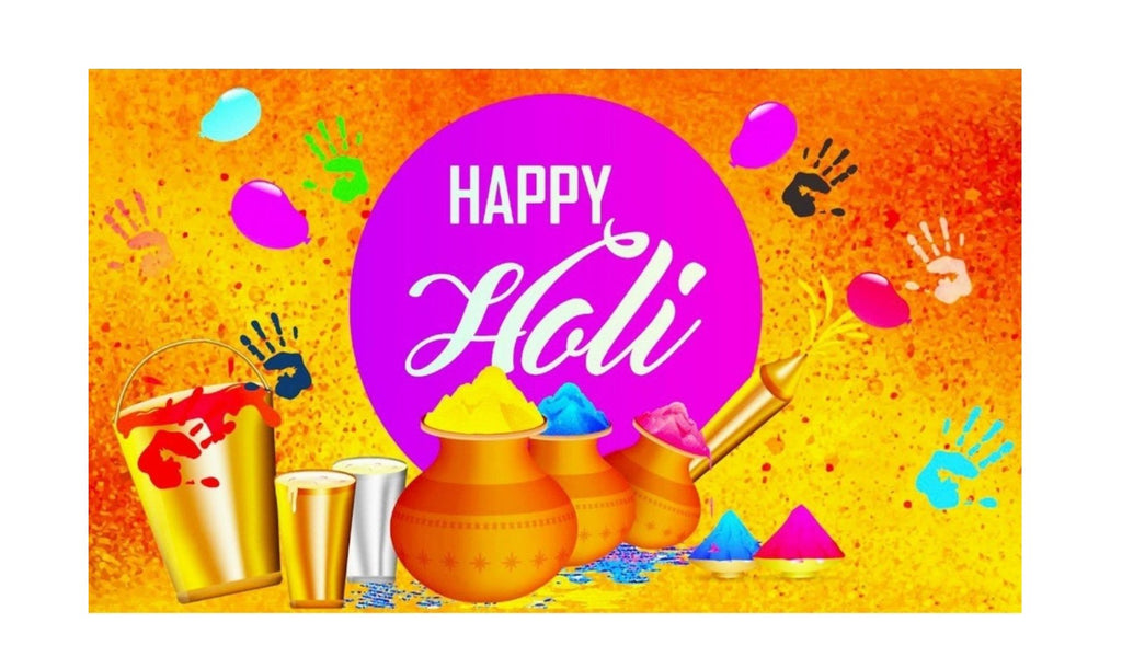 5x8 Feet Fabric Reusable  Happy Holi Backdrop Banner for Holi Festival (AS1225)