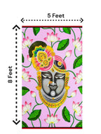 8x5 Feet Fabric Reusable Lord Krisha's Backdrop Banner for Janmashtami, Baby Shower or any Auspicious Occasions or pooja