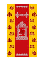 8x5 Feet Fabric Reusable Swastik Symbol Backdrop Banner Decorations for Wedding, Housewarming , any Auspicious Occaions or Pooja (AS1289)