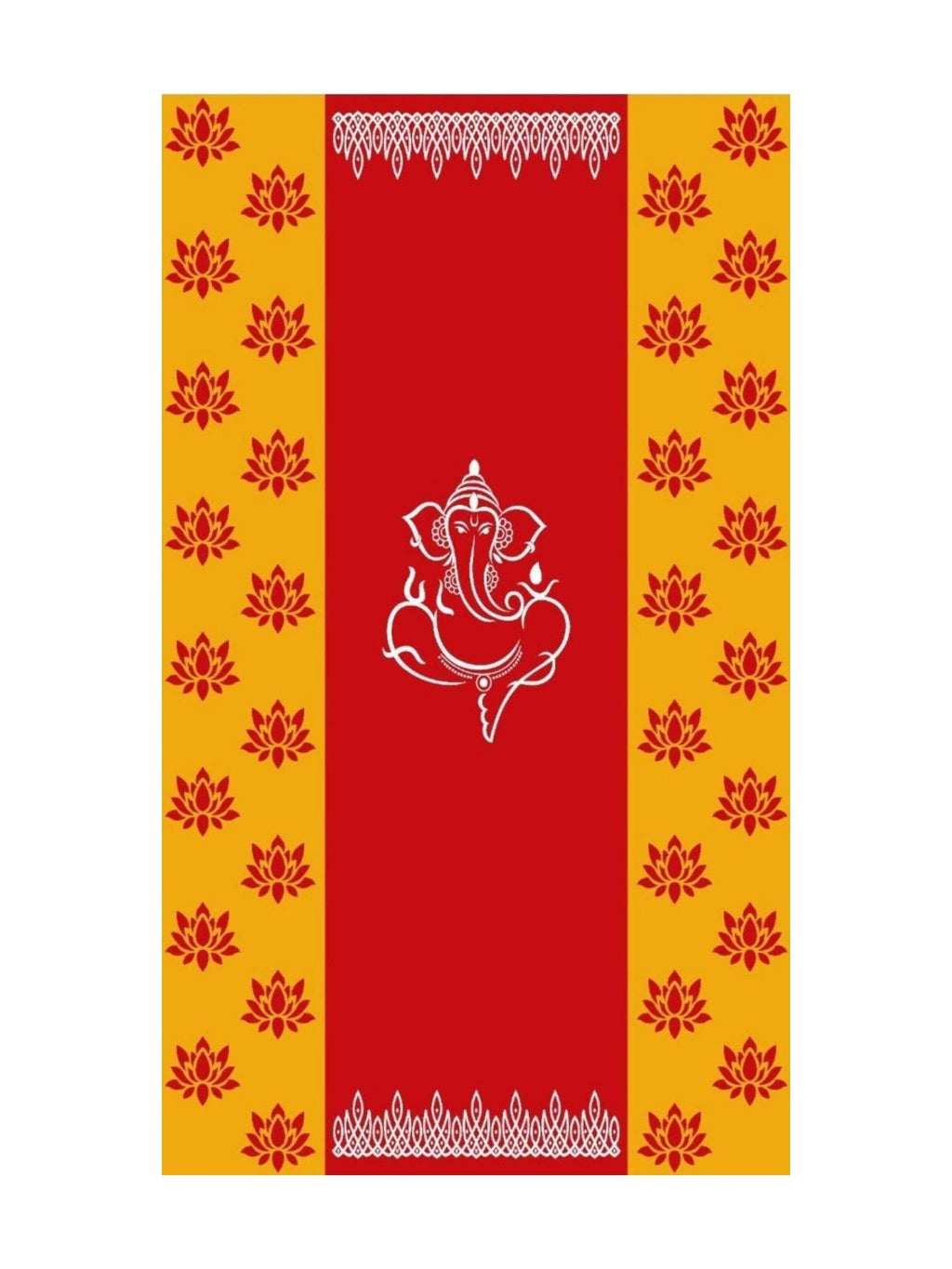 8x5 Feet Fabric Reusable Lord Ganesha Backdrop Banner for Wedding, Housewarming, Any ausipious occaions or pooja (AS1297)