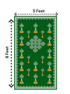 8x5 Feet Fabric Reusable Muggu or Kolam Backdrop Banner for Wedding, Seemantham Ceremony, Housewarming, any Auspicious occasions or pooja (AS1309)