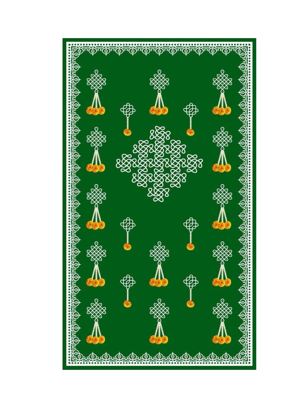 8x5 Feet Fabric Reusable Muggu or Kolam Backdrop Banner for Wedding, Seemantham Ceremony, Housewarming, any Auspicious occasions or pooja (AS1309)