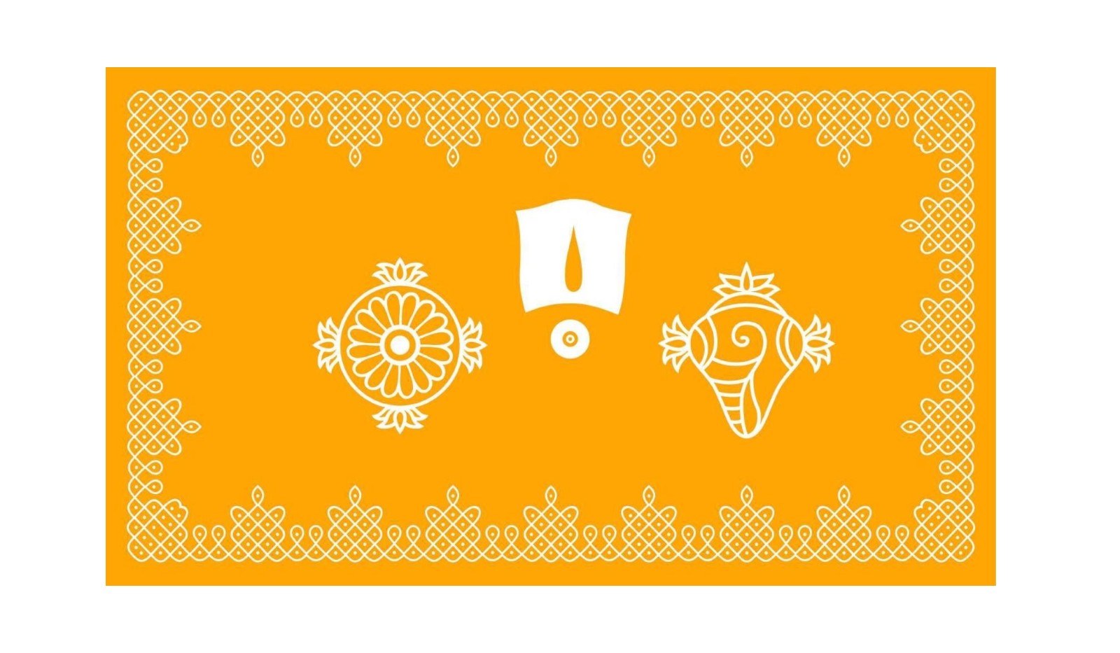 5x8 Feet Fabric Reusable Lord Venkateswara or Balaji Namam Backdrop Banner for South Indian Occasions like South indian Wedding, Pooja (AS1409)