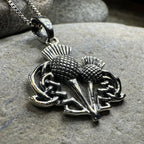 Maisie Double Scottish Thistle Necklace in Sterling Silver