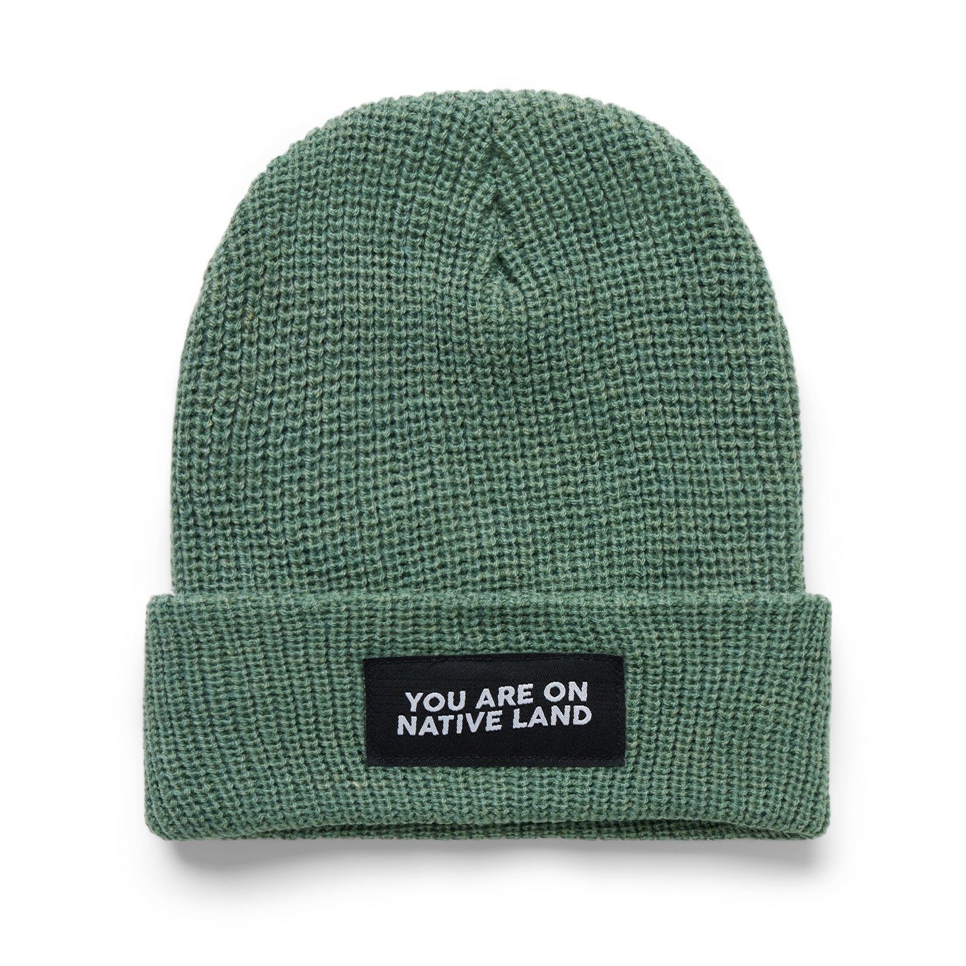 'YOU ARE ON NATIVE LAND' RIBBED BEANIE