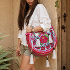 Half-Moon Ibiza Vintage Leather Boho Moon Shoulder Bag - Thailand