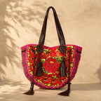 Half-Moon Ibiza Vintage Leather Boho Moon Shoulder Bag - Thailand
