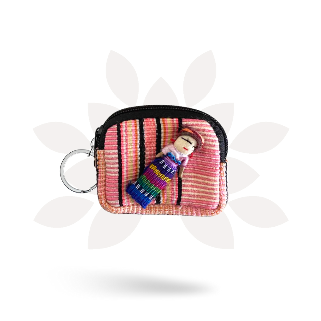 Worry Doll Tiny Bag Keychain | Coin Purse | AirPod Bag - Guatemala