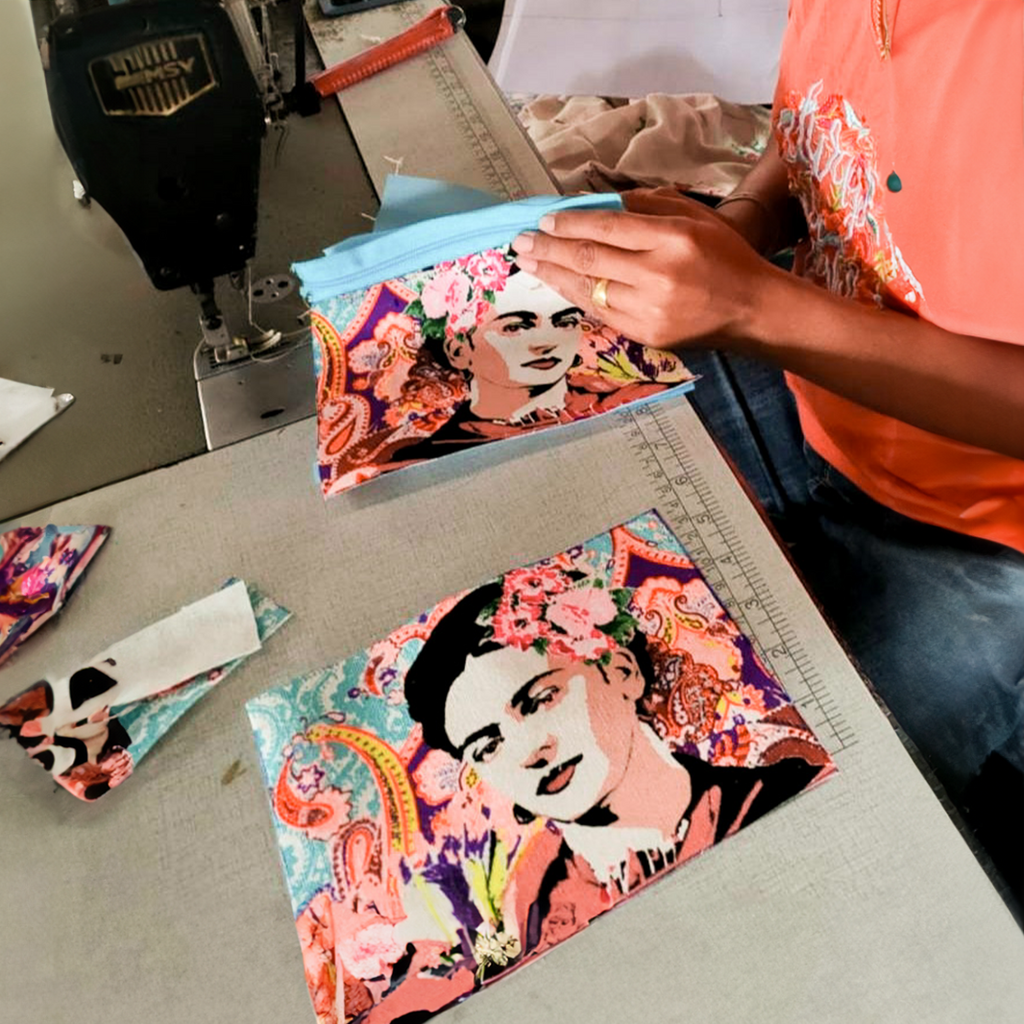 Frida Kahlo Printed Boho Wristlet | Clutch - Thailand