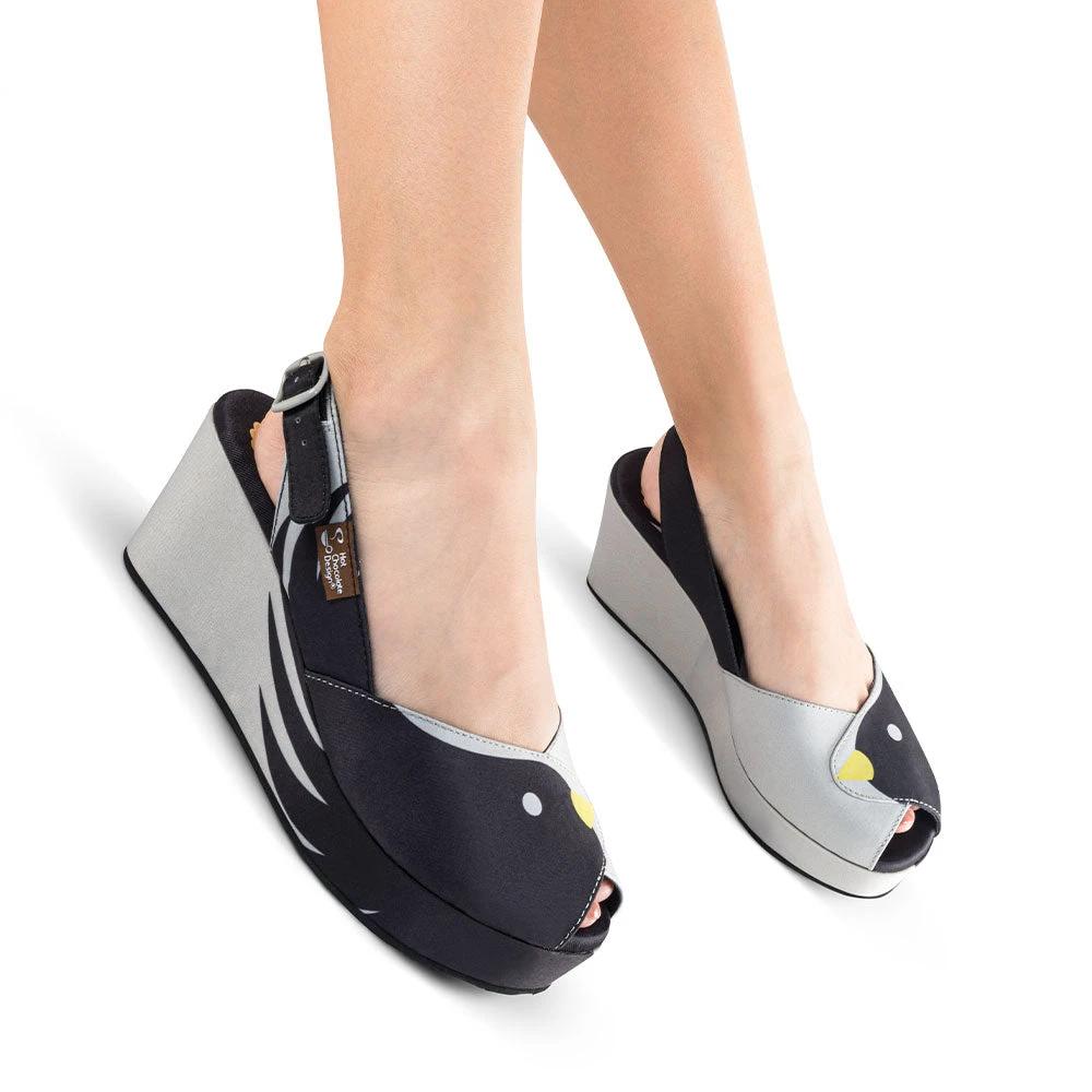 Chocolaticas® Black Birds Women's Sandal by Hot Chocolate Design