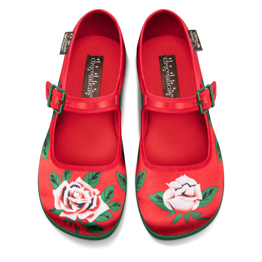 Chocolaticas® Blossom Shine Women's Mary Jane Flat by Hot Chocolate Design