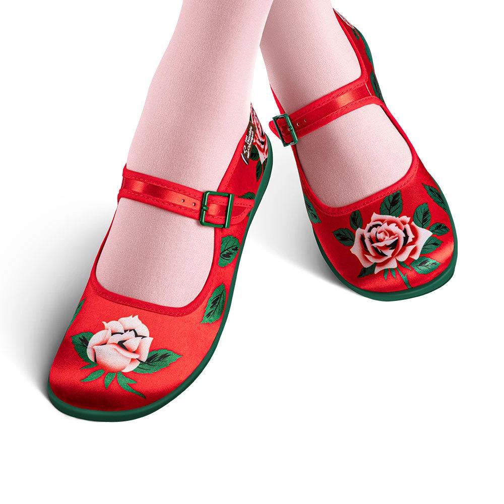 Chocolaticas® Blossom Shine Women's Mary Jane Flat by Hot Chocolate Design
