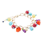Zion Colorful Stone Charm Golden Bracelet
