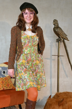 Mushrooms Fit & Flare Midi Dress in Olive by Blue Platypus Clothing