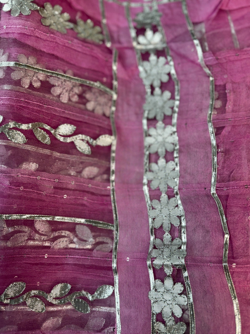 Dupatta with Silver Gota Work