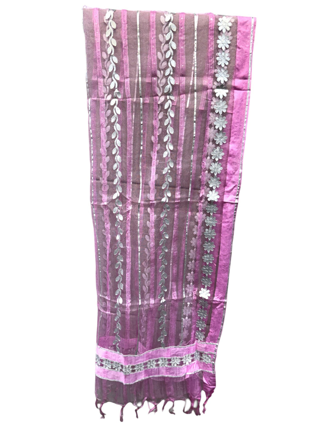 Dupatta with Silver Gota Work