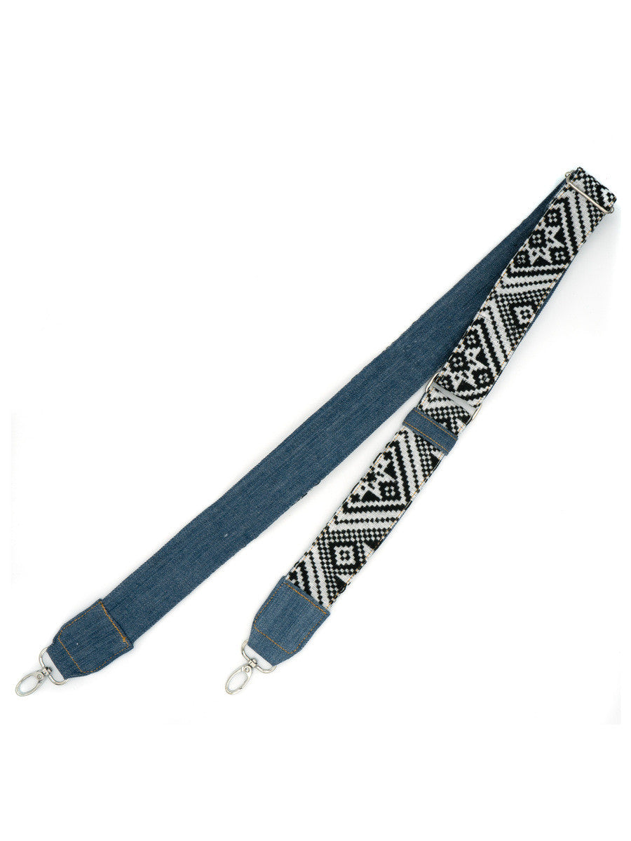 Black + White Woven Bag Strap