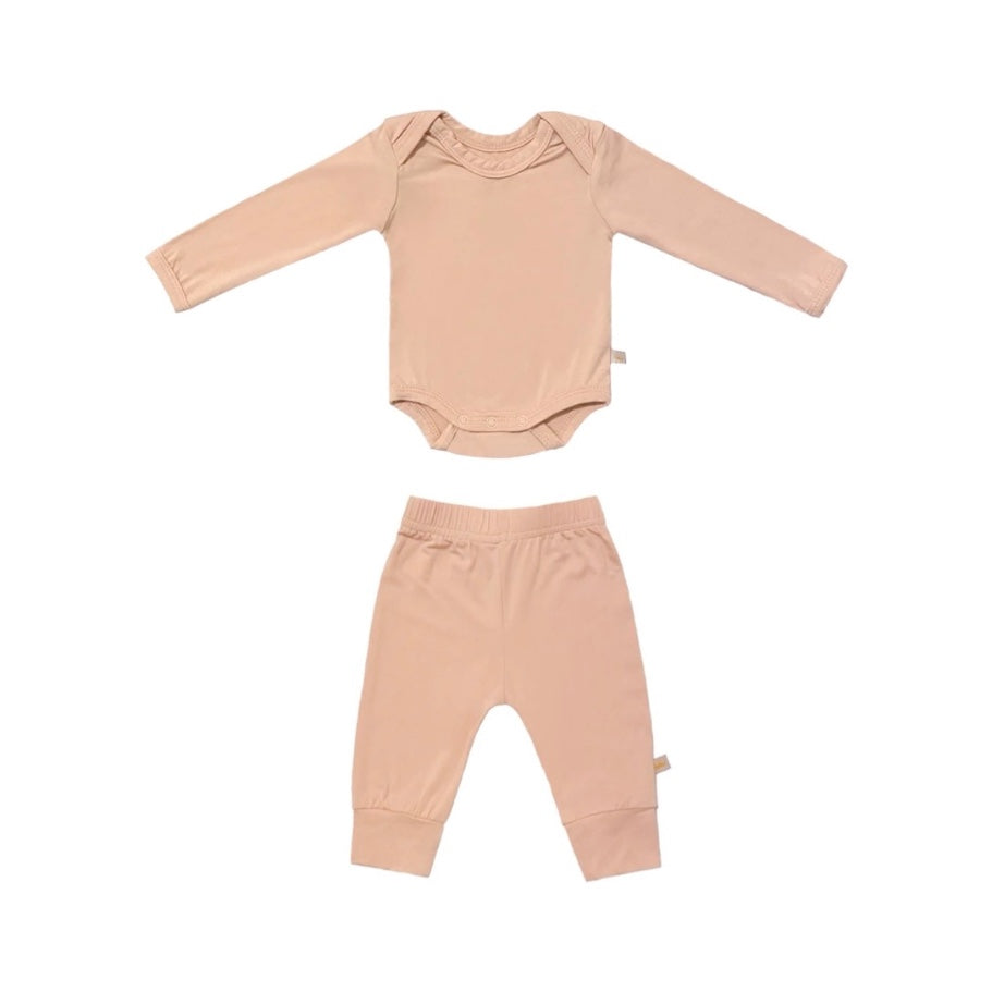 Tan Solid Bamboo Baby Jogger Set