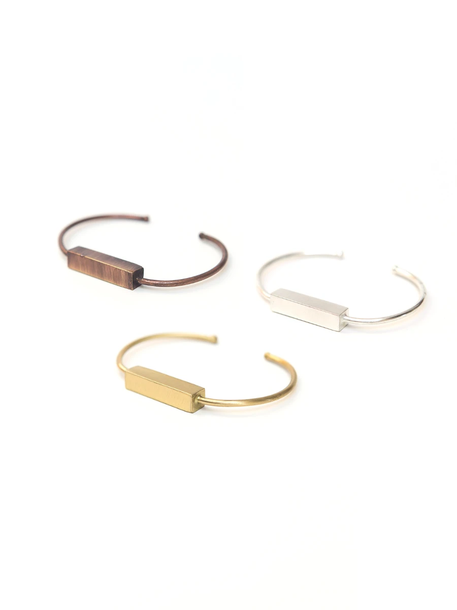 Bar Brushed Metal Cuff by Fair Anita