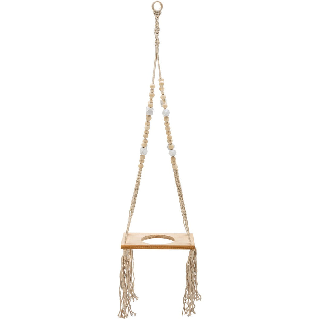 Beaded Rectangle Plant Hanger | Hanging Plant Pot Holder | 31"
