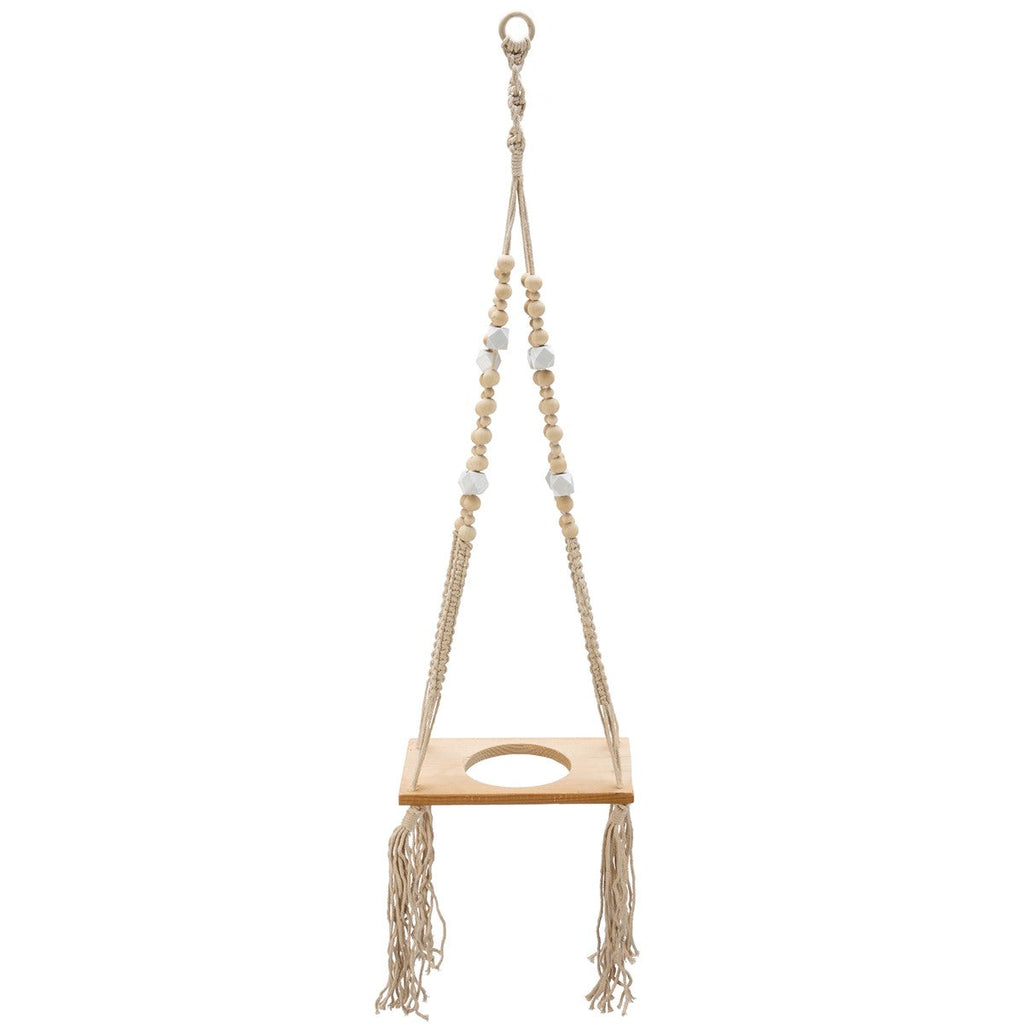 Beaded Rectangle Plant Hanger | Hanging Plant Pot Holder | 31"