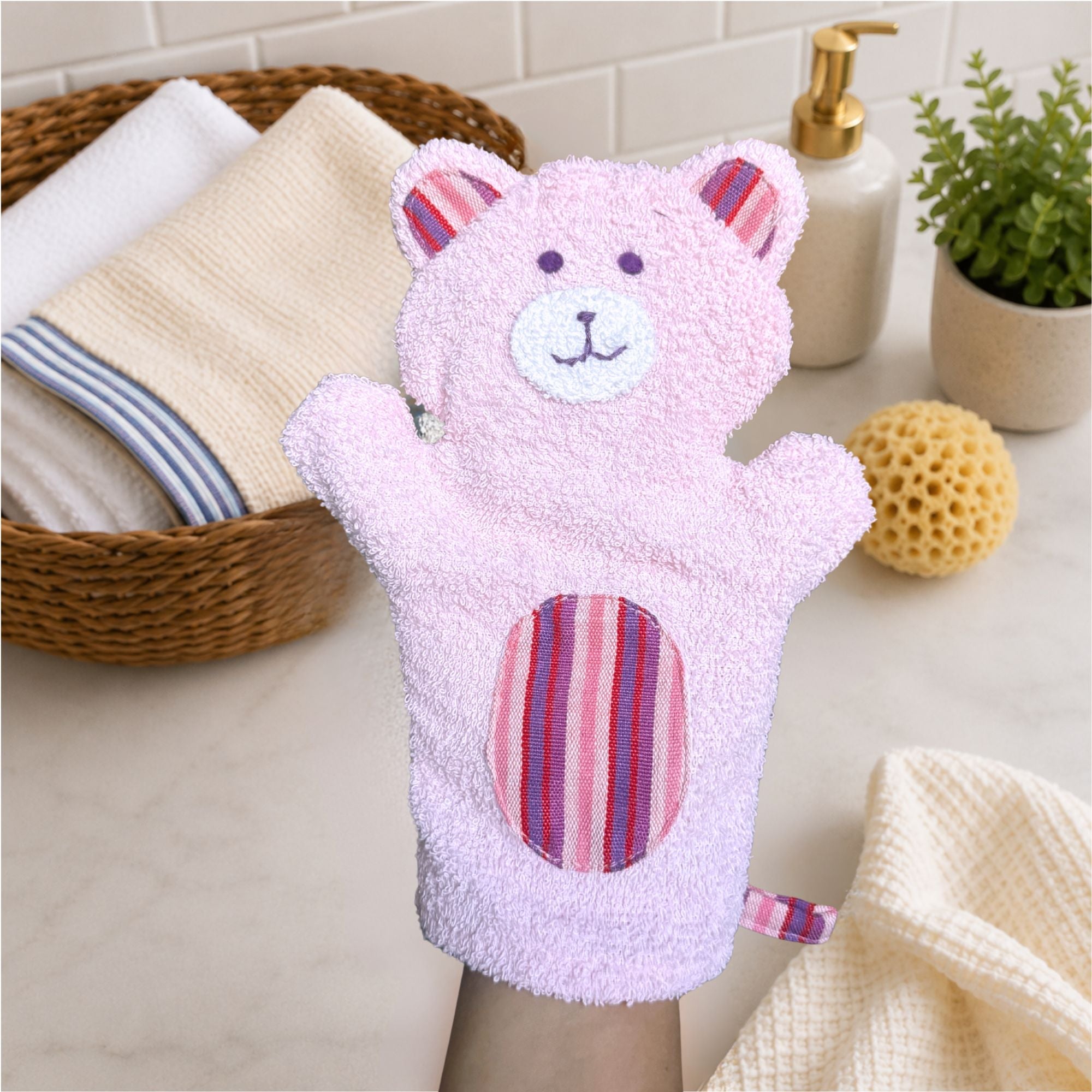 Bear Puppet Washcloth