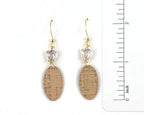 Dusty Pink Oval Earrings with Cut Glass Accents by Gracie Nicole