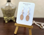 Dusty Pink Oval Earrings with Cut Glass Accents by Gracie Nicole
