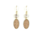 Dusty Pink Oval Earrings with Cut Glass Accents by Gracie Nicole