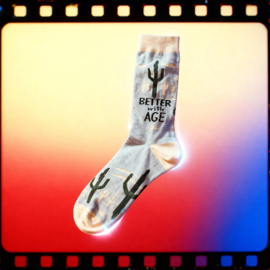 Better With Age Socks | Cactus Plants Illustration by The Bullish Store
