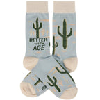 Better With Age Socks | Cactus Plants Illustration by The Bullish Store