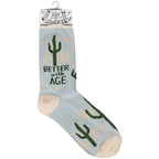 Better With Age Socks | Cactus Plants Illustration by The Bullish Store