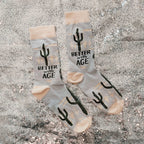 Better With Age Socks | Cactus Plants Illustration by The Bullish Store