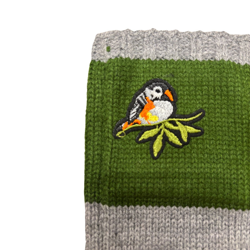 Bird Applique Arm Warmers | Fingerless Gloves in Black, Pink, or Green