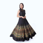 Kaylie Black Gown with Floral Embroidery by Raas