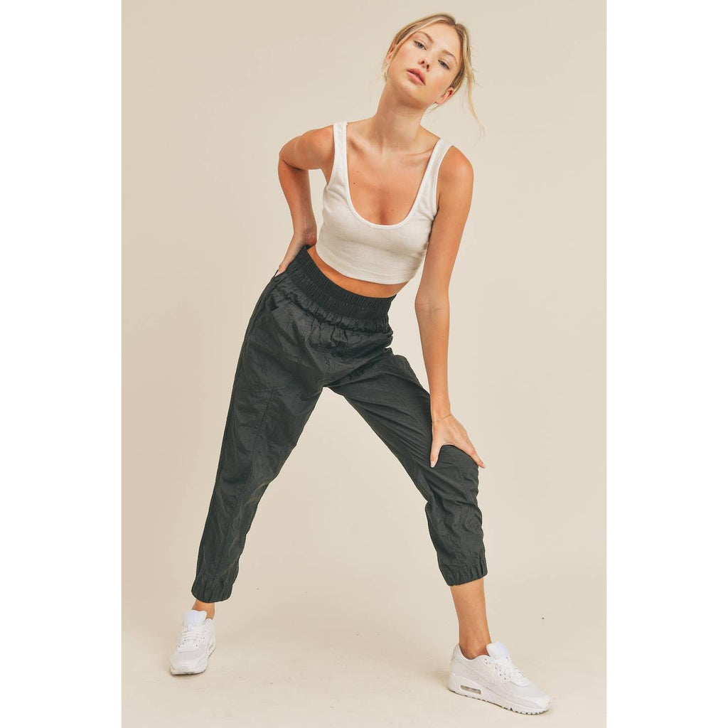 Black High Rise Warm-up Style Jogger [Sizes M-L Remaining]