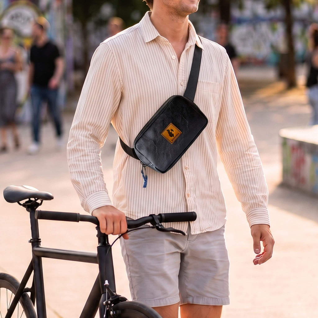 Vegan Leather Belt Bag for Men & Women, Crossbody Fanny Pack