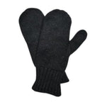 Alpaca Full Winter Gift Set, Black with White Plaid Scarf, Gray and Black Beanie, Black Fleece Lined Mittens