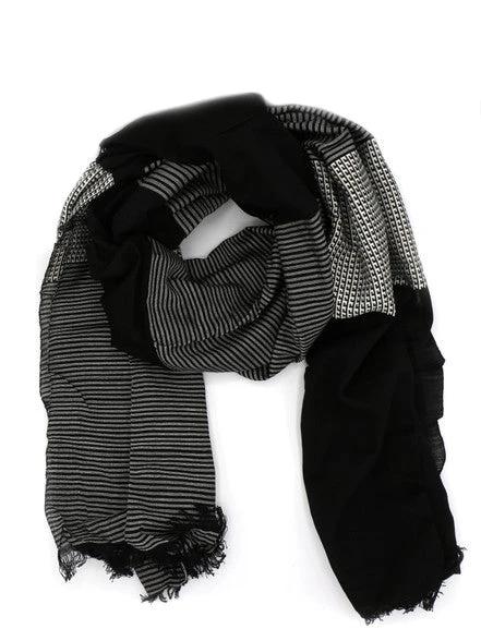 Black Patterned Block Scarf by Fair Anita
