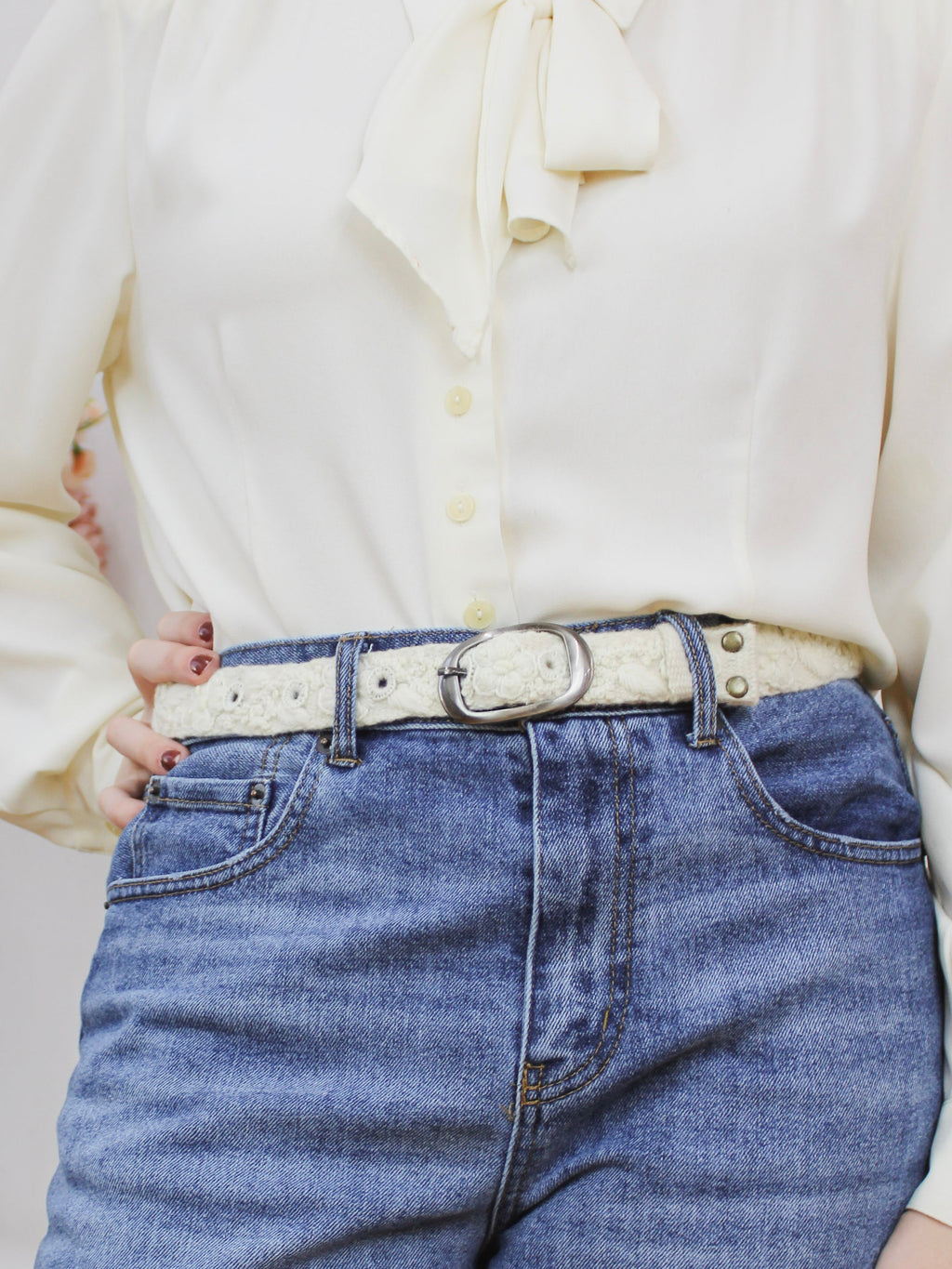 Blanca Skinny Embroidered Belt