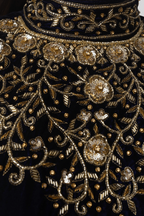Alice Blue Gown with Velvet Hand Embroidered Torso and Banarasi Jacquard Bottom by Raas