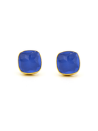 Boxy Blue Square Studs by Fair Anita