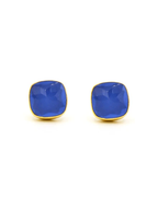 Boxy Blue Square Studs by Fair Anita