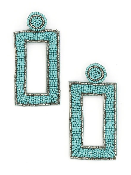Bold Beaded Turquoise Earrings by Fair Anita