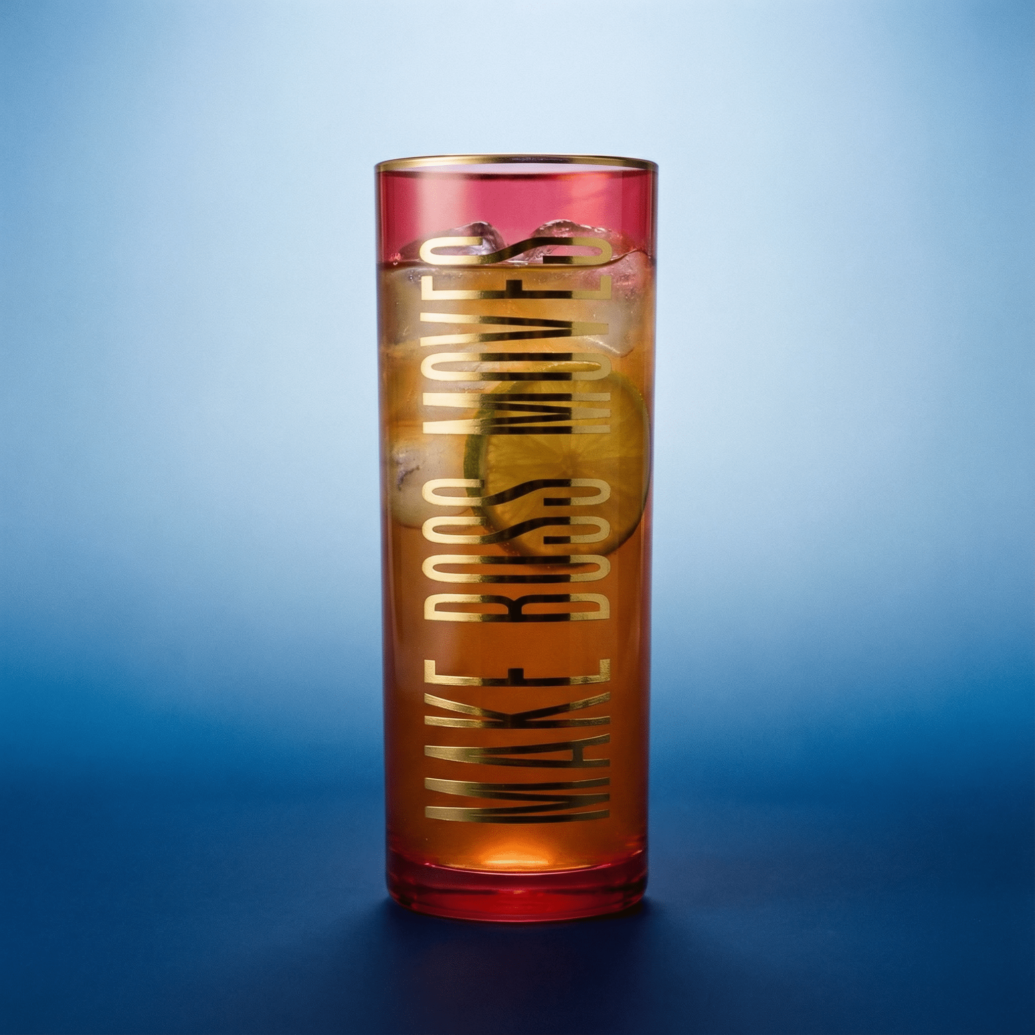 Make Boss Moves Collins Glass in Coral and Gold