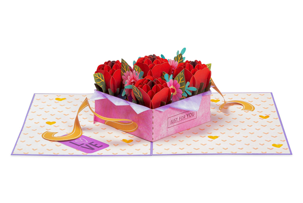 Box of Roses Pop Up Card - 5" x 7"