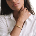 Engraved Open Cuff Brass Bracelet for Men and Women  - Rubi