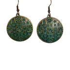 Brass Boho Chic Round Drop Earrings by The Bullish Store