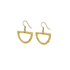 Brass Hollow Half Circle Earrings - Jano