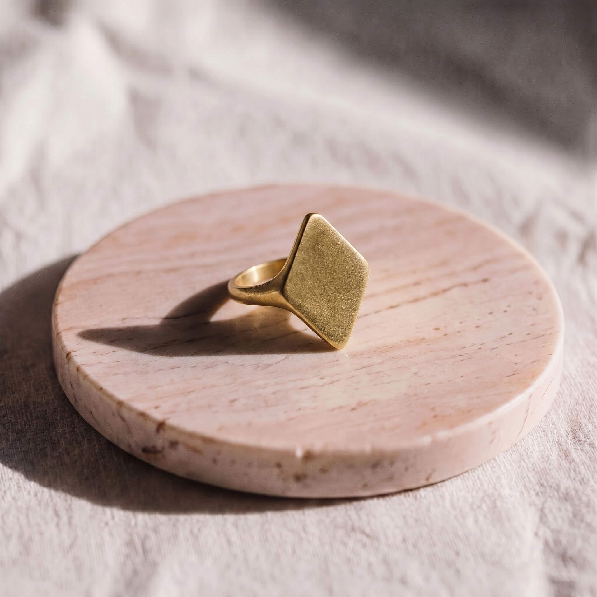 Pia Brass Solitaire Double Triangle Ring